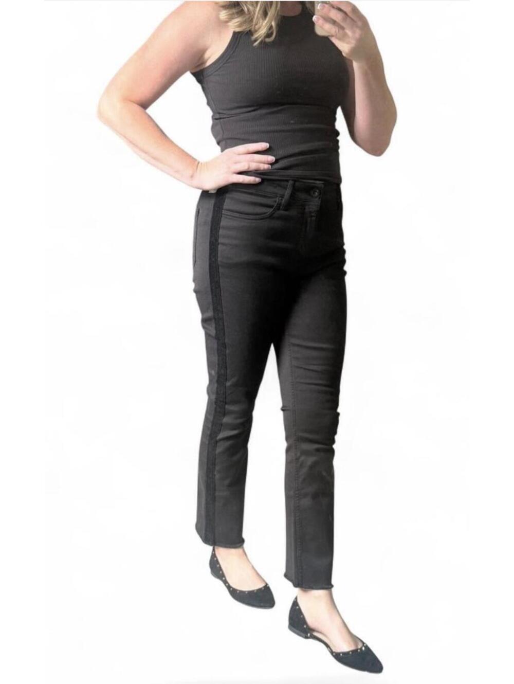 Vineyard Vines Black Kick Boot Flare Tuxedo Stripe Jeans Women’s Size 29
